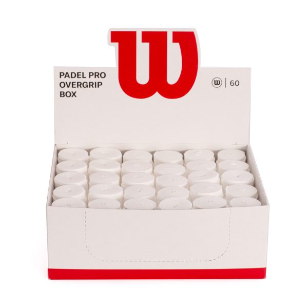 caja 60 overgrips wilson padel blanco pro