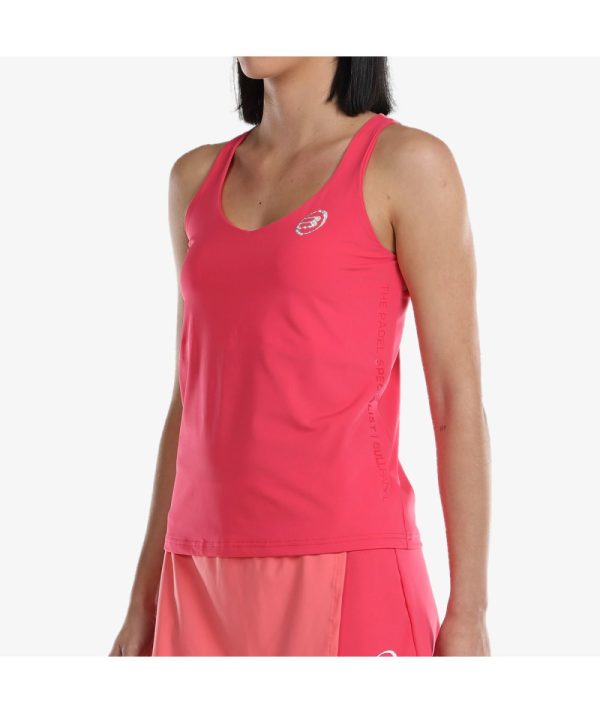 camiseta tirantes bullpadel uncir frambuesa