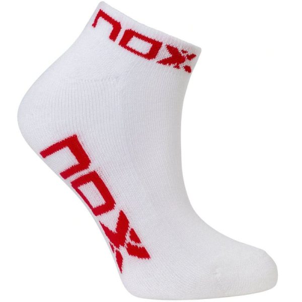 calcetines tobilleros nox blanco rojo