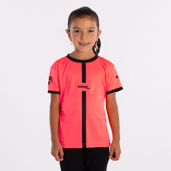 camiseta softee tipex niña coral flúor negro