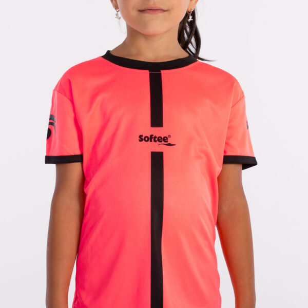 camiseta softee tipex niña coral flúor negro 2