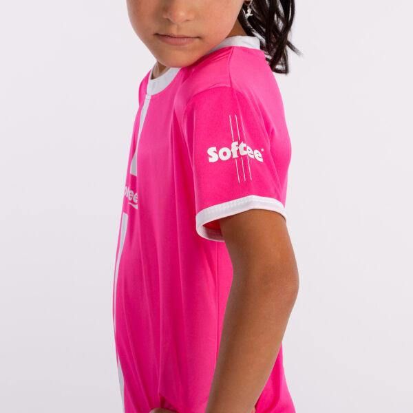 camiseta softee tipex niña fucsia flúor blanco 1