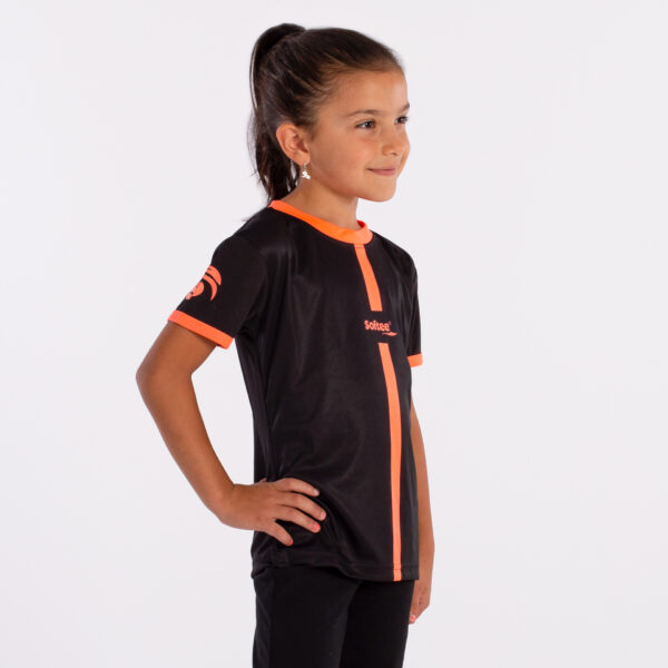 camiseta softee tipex niña negro coral flúor
