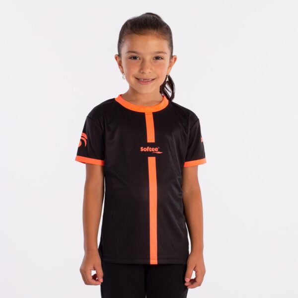 camiseta softee tipex niña negro coral flúor 1
