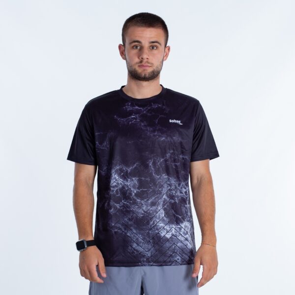 camiseta softee trionic negro gris