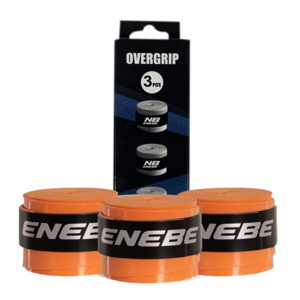 pack 3 overgrips lisos enebe única naranja fluor